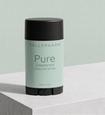 Tallopharm Deodorant stick on a light gray background - Citrus Peel and Pine.