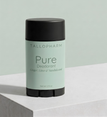 Tallopharm Deodorant on a light gray background - Ginger, Lime and Sandalwood.